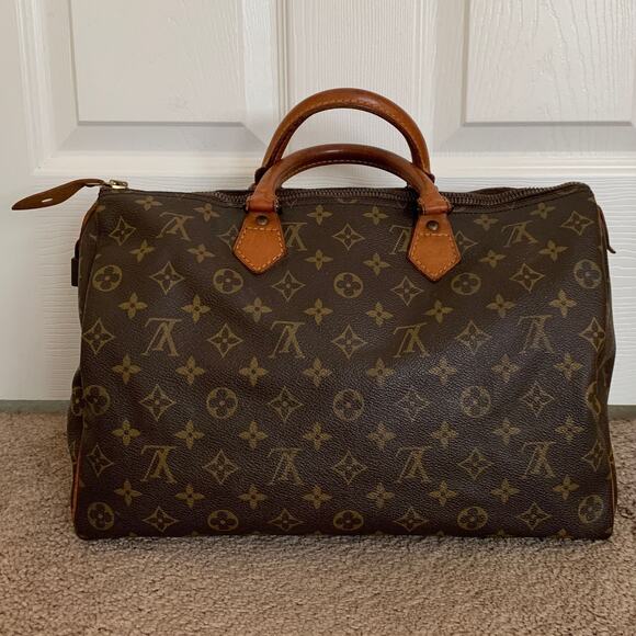 LV1028 Louis Vuitton speedy 35 women's monogram handbag - Picture 1 of 8